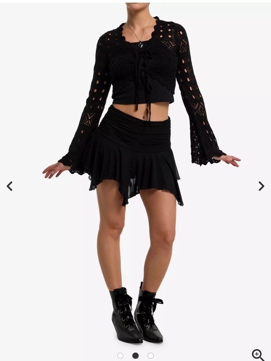 Cosmic Aura Tops - Goth Witchy Cosmic Aura Crop Shrug Bell Sleeve Top XL